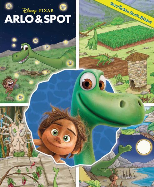 Cover von Arlo & Spot: The Good Dinosaur – Verrückte Such-Bilder, Hardcover-Wimmelbuch