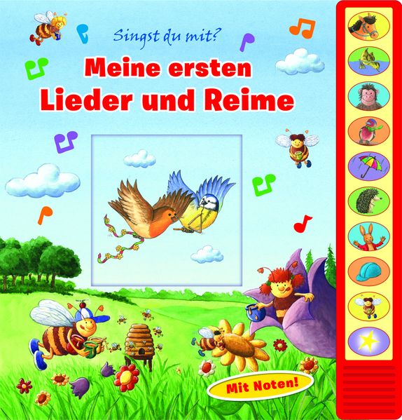 Cover von Meine ersten Lieder und Reime, 10 Button Liederbuch mit Noten
