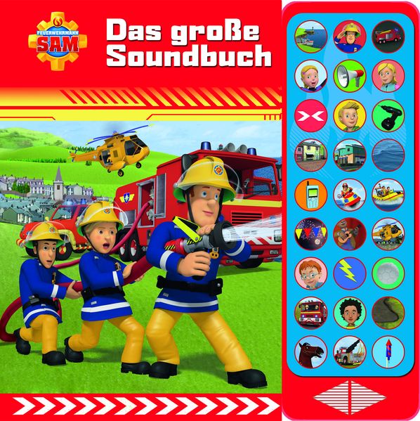 Cover von Feuerwehrmann Sam – Das große Soundbuch – 27-Button-Soundbuch mit 24 Seiten für Kinder ab 3 Jahren