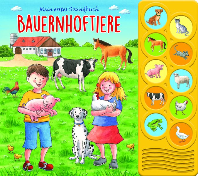 Cover von Bauernhoftiere – Interaktives Pappbilderbuch mit 10 lustigen Geräuschen für Kinder ab 3 Jahren