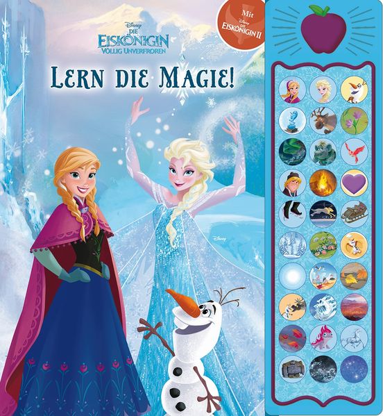 Cover von 30-Button-Soundbuch – Disney – Die Eiskönigin, Lern die Magie! – interaktives Bilderbuch mit 30 zauberhaften Geräuschen