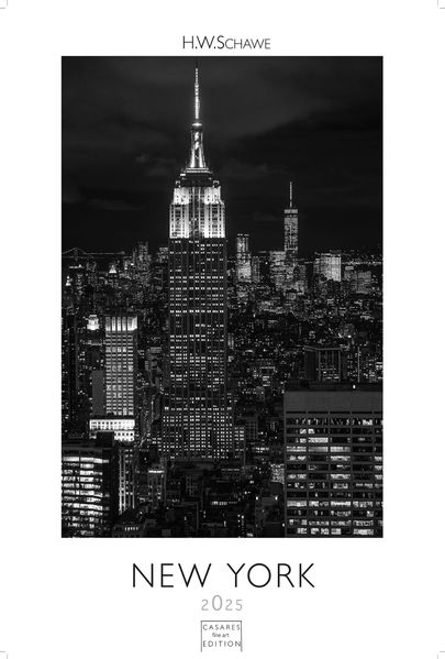 Cover von New York schwarz-weiss 2025 L 59x42cm