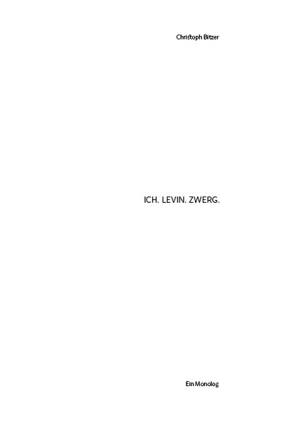 Cover von Ich.Levin.Zwerg