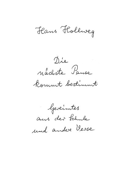 Cover von Die nächste Pause kommt bestimmt