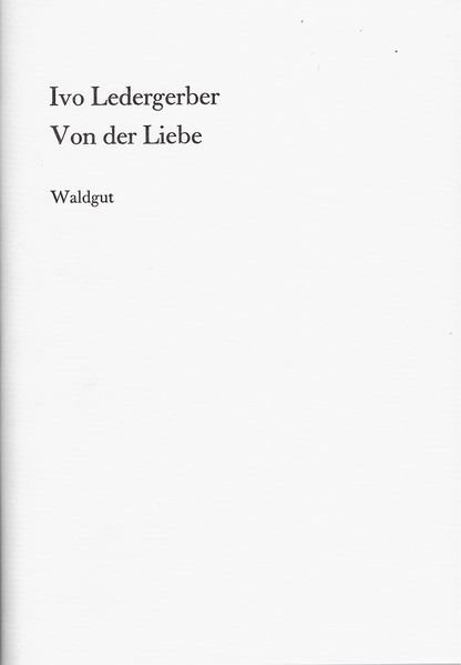 Cover von Von der Liebe