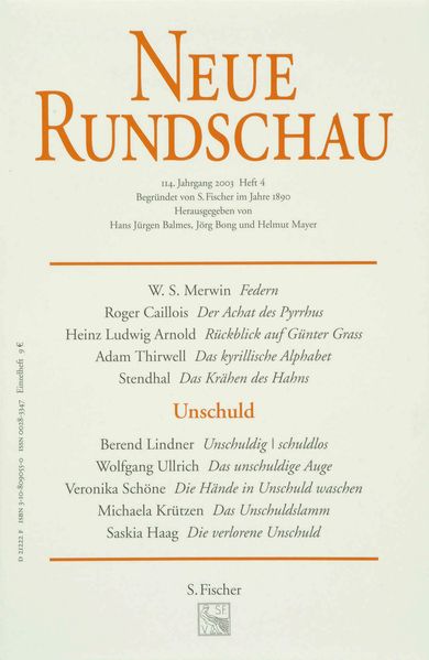 Cover von Neue Rundschau 2003/4