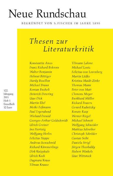 Cover von Neue Rundschau 2011/1