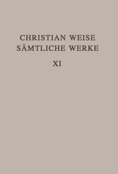 Cover von Christian Weise: Sämtliche Werke / Lustspiele II.