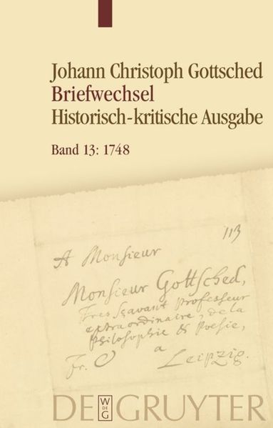 Cover von Johann Christoph Gottsched: Briefwechsel / Januar 1748 – Oktober 1748