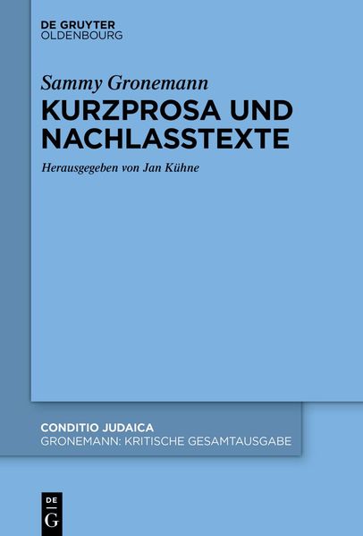 Cover von Kurzprosa und Nachlasstexte