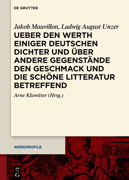 Cover von Ueber den Werth einiger deutschen Dichter und über andere Gegenstände den Geschmack und die schöne Litteratur betreffend