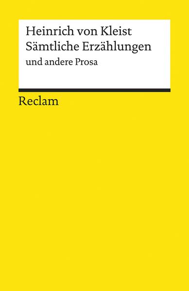 Cover von Sämtliche Erzählungen und andere Prosa