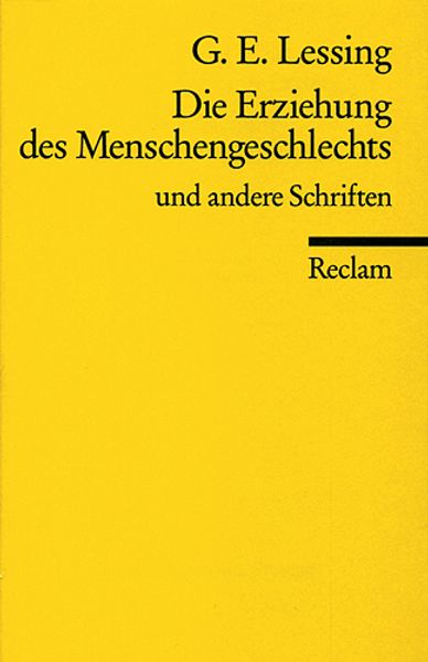 Cover von Die Erziehung des Menschengeschlechts u. a. Schriften