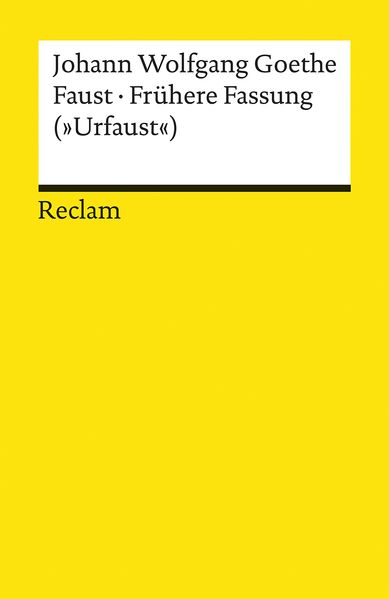 Cover von Faust. Frühere Fassung (»Urfaust«)