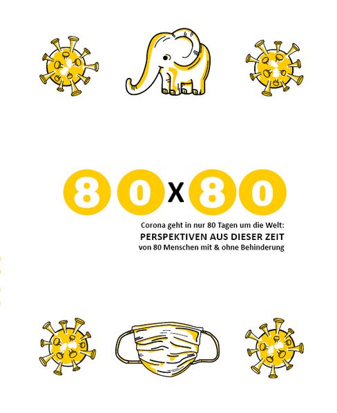Cover von 80 x 80 Corona geht in nur 80 Tagen um die Welt