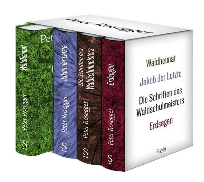 Cover von Peter Rosegger. Ausgewählte Werke. Gesamtschuber mit 4 Bänden