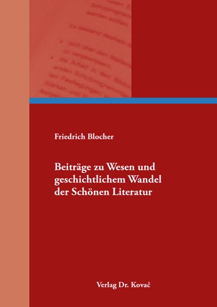 Cover von Beiträge zu Wesen und geschichtlichem Wandel der Schönen Literatur
