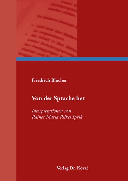 Cover von Von der Sprache her