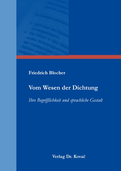 Cover von Vom Wesen der Dichtung