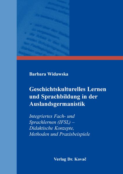 Cover von Geschichtskulturelles Lernen und Sprachbildung in der Auslandsgermanistik