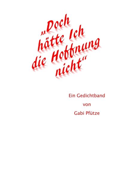 Cover von „Doch hätte Ich die Hoffnung nicht“