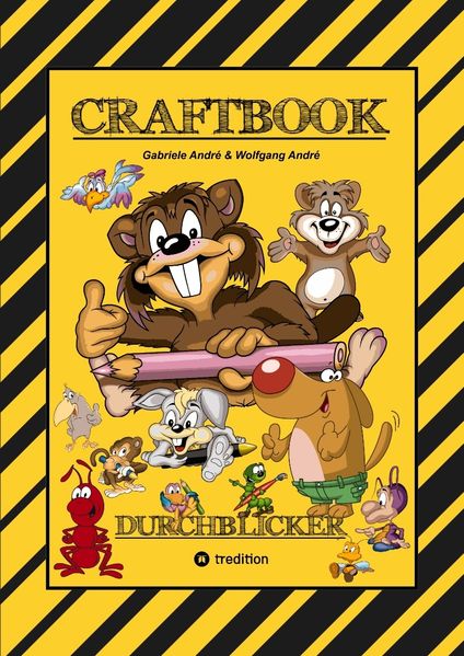 Cover von CRAFTBOOK – 100 TOLLE MOTIVE – MALEN – BASTELN – UHRZEIT LERNEN – KNIFFELIGE RÄTSEL – LUSTIGE AUFGABEN – GESTALTEN