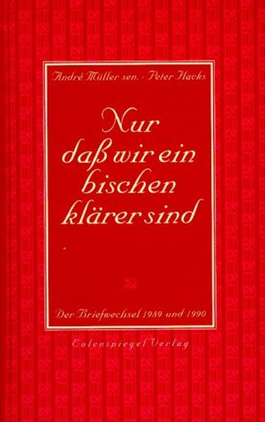 Cover von Nur daß wir ein bischen klärer sind