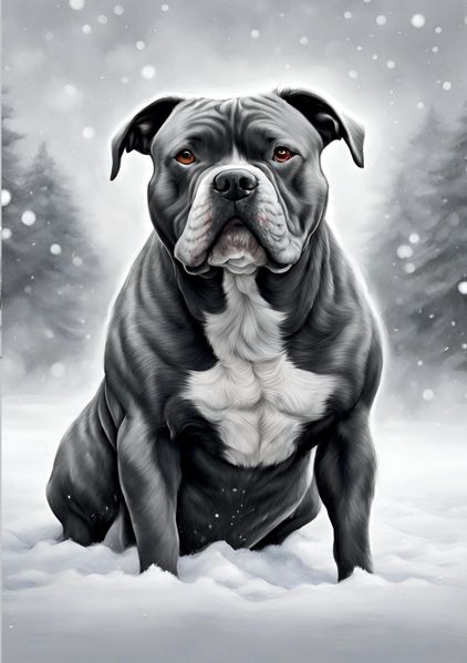Cover von Hund Notizbuch American Bully Winterzeit Notizheft mit 55 Zitaten Lebensweisheiten Hundeliebe Geschenk Hundefreund Weihnachten, zum Wichteln, Adventszeit, Nikolaustag, Wichtelgeschenk unter 15 Euro