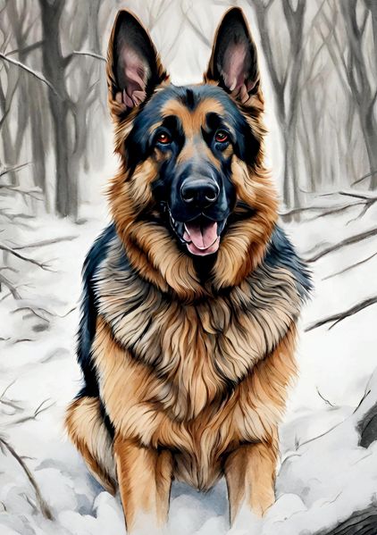 Cover von Hund Notizbuch Winter Deutscher Schäferhund Winterzeit Notizheft Journal Tagebuch mit 55 Zitaten Lebensweisheiten Hundeliebe Süße Geschenkidee Frauen Männer Teenager Wichtelgeschenk unter 15 Euro