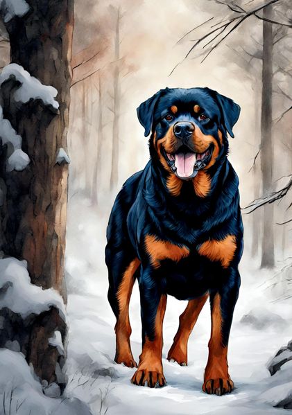 Cover von Hund Notizbuch Winterzeit Weihnachten Rottweiler mit 55 lustigen Motivationssprüchen Lebensweisheiten Hundeliebe Geschenk Rottie Hunde