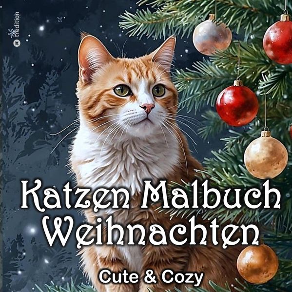 Cover von Katzen Malbuch Weihnachten – Katzenmalbuch Weihnachten – Süße Katzen Vintage Katzenwelt