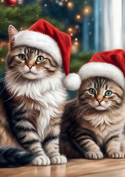 Cover von Katzen Notizbuch Weihnachten mit 55 Zitaten Motivierendes Notizheft Journal Tagebuch Katze Weihnachtsgeschenk Wichtelgeschenk unter 15 Euro Nikolaus Neujahr Silvester