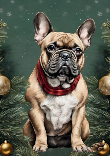 Cover von Notizbuch Weihnachten Hund Französische Bulldogge Frenchie Notizheft Journal Tagebuch mit 55 inspirierenden Zitaten Geschenkidee Wichteln Weihnachtsgeschenk Geschenkartikel Tierliebhaber