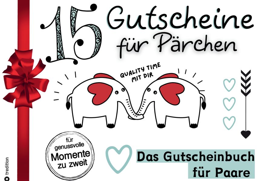 Cover von Gutscheinbuch Pärchen Gutscheinheft für Paare Geschenkbuch Erlebnisse und Zeit verschenken 15 Gutscheine mit Zitaten Partner Originelles Geschenk Date Night Quality Time Freundin Freund Mann Frau