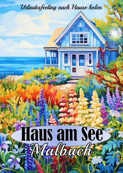 Cover von Malbuch für Erwachsene Haus am See – Stressabbau Achtsamkeit Kreativität Relaxen