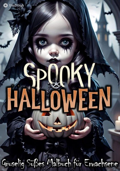 Cover von Halloween Malbuch für Erwachsene – Spooky Halloween Gruselig Süß Ausmalbuch