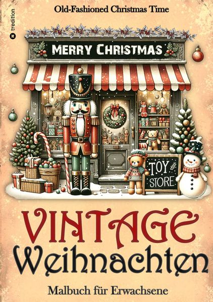 Cover von Malbuch Weihnachten – Malbuch für Erwachsene Vintage Weihnachten Malbuch