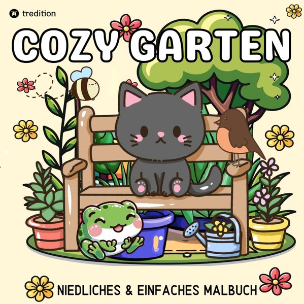 Cover von Cozy Malbuch für Erwachsene Garten Malbuch – Süße Motive aus dem Garten Bold and Easy