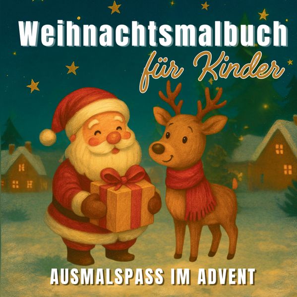Cover von Weihnachtsmalbuch für Kinder – Ausmalspaß im Advent mit 55 liebevollen Motiven