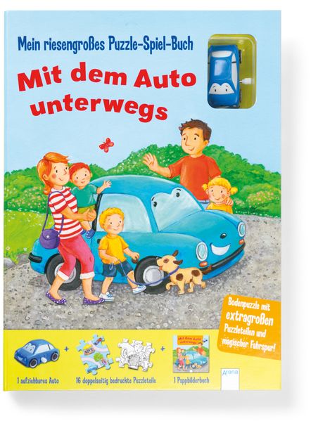Cover von Mein riesengroßes Puzzle-Spiel-Buch. Mit dem Auto unterwegs