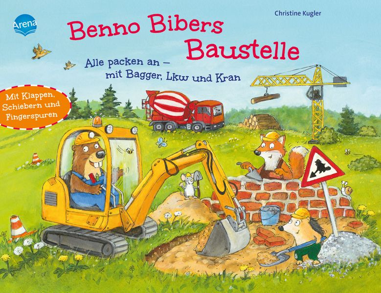 Cover von Benno Bibers Baustelle. Alle packen an, mit Bagger, LKW und Kran
