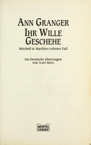 Cover von Ihr Wille geschehe