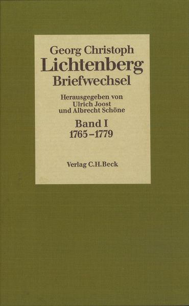 Cover von Lichtenberg Briefwechsel Bd. 1: 1765-1779