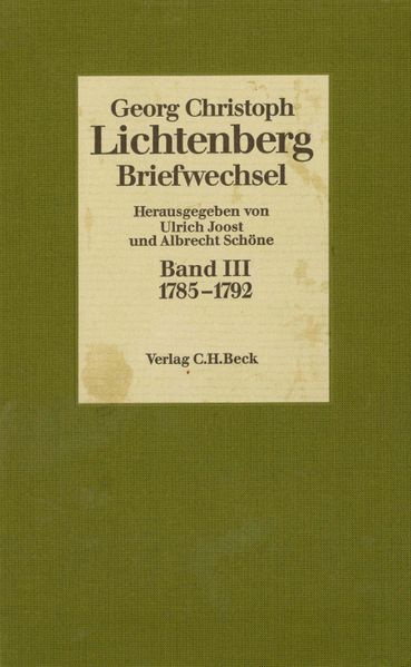 Cover von Lichtenberg Briefwechsel Bd. 3: 1785-1792
