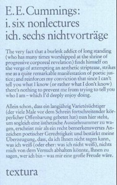 Cover von i. six nonlectures. ich. sechs nichtvorträge