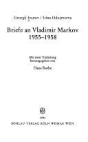 Cover von Briefe an Vladimir Marcov 1955-1958