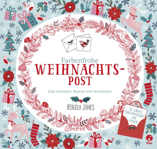 Cover von Farbenfrohe Weihnachtspost – Zum Ausmalen, Basteln und Verschicken