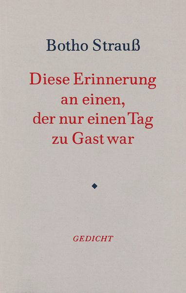 Cover von Diese Erinnerung an einen, der nur einen Tag zu Gast war