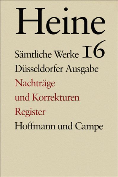 Cover von Sämtliche Werke. Historisch-kritische Gesamtausgabe der Werke. Düsseldorfer Ausgabe