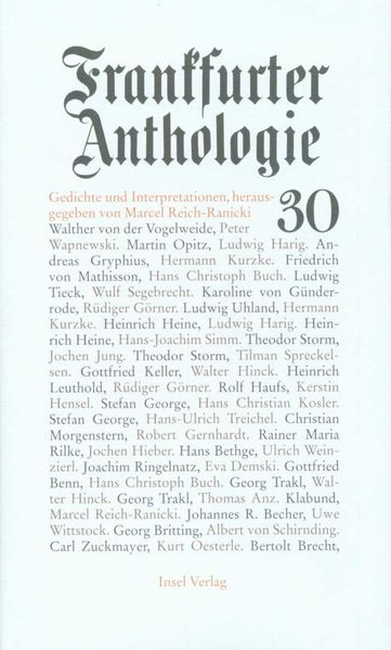 Cover von Frankfurter Anthologie. Gedichte und Interpretationen